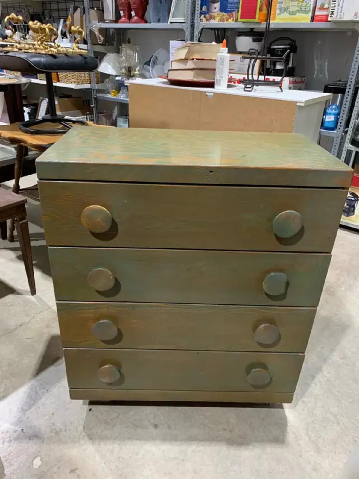 Green 5 Drawer Dresser