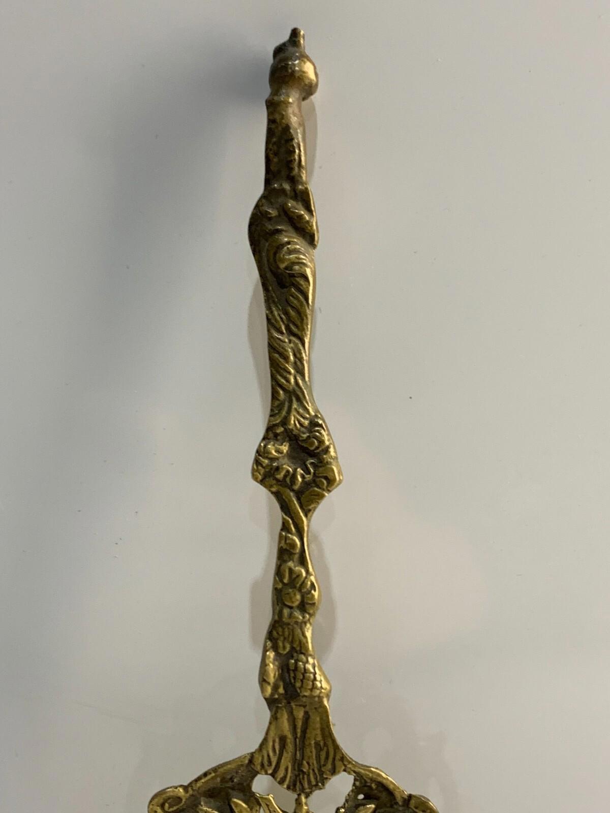 Bordini Italy Serving Spoon Ornate Medieval Knight Crown Lion