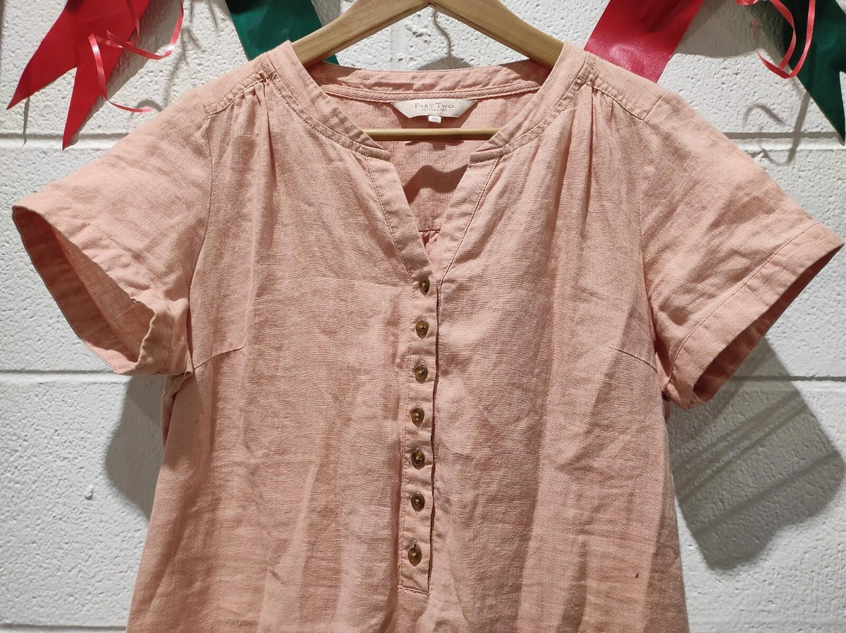 Robe droite Copenhagen en lin couleur caramel au beurre salé - Taille 38