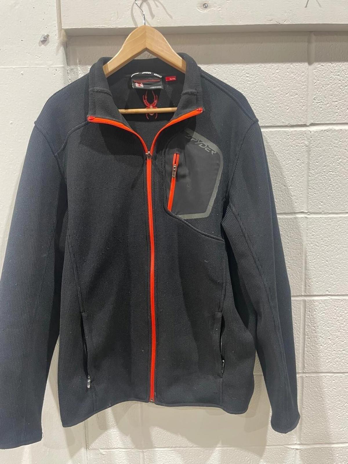 Mens Spider Core Sweater Orange and Black Size XL