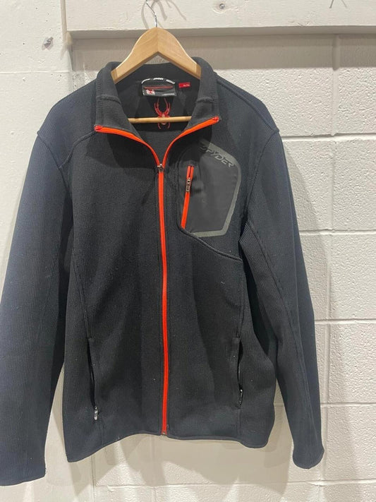 Mens Spider Core Sweater Orange and Black Size XL