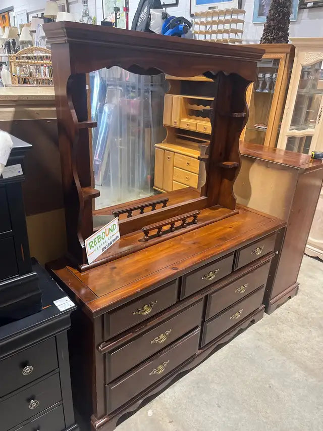 Vintage tall dresser with mirror