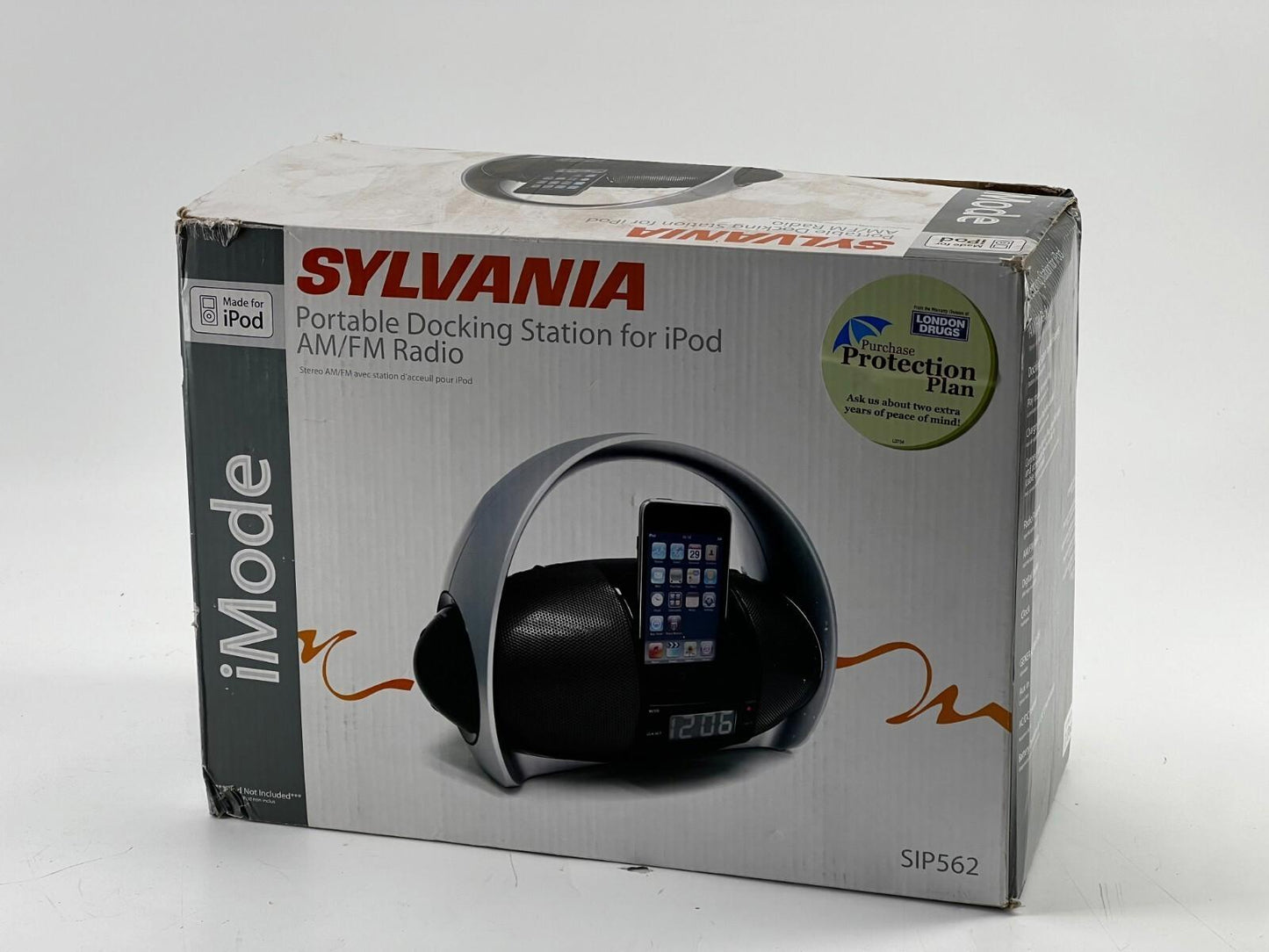Sylvania iPod Clock Radio Alarm Black SIP220 Docking Station IMODE