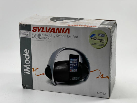 Sylvania iPod Clock Radio Alarm Black SIP220 Docking Station IMODE