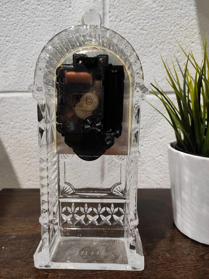 Vintage Charter Collection By Quartz Clock Crystal Mantle Desk 9"