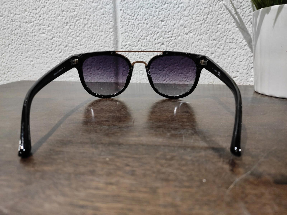 GUESS GF0316 01B Shiny Black/Gradient Black Round Sunglasses