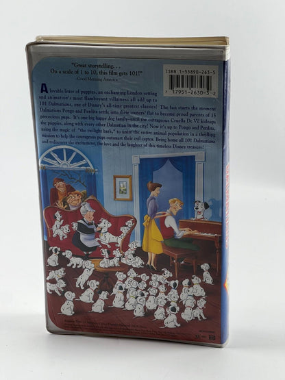 Rare WALT DISNEY CLASSIC 101 Dalmatians (VHS, 1992, Black Diamond Edition) #1263