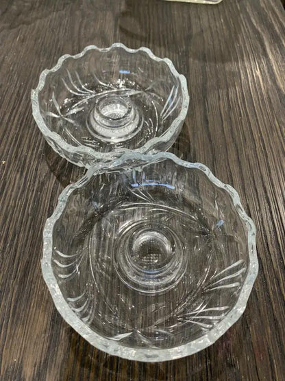 Crystal Candle Holders with abstract botanical details