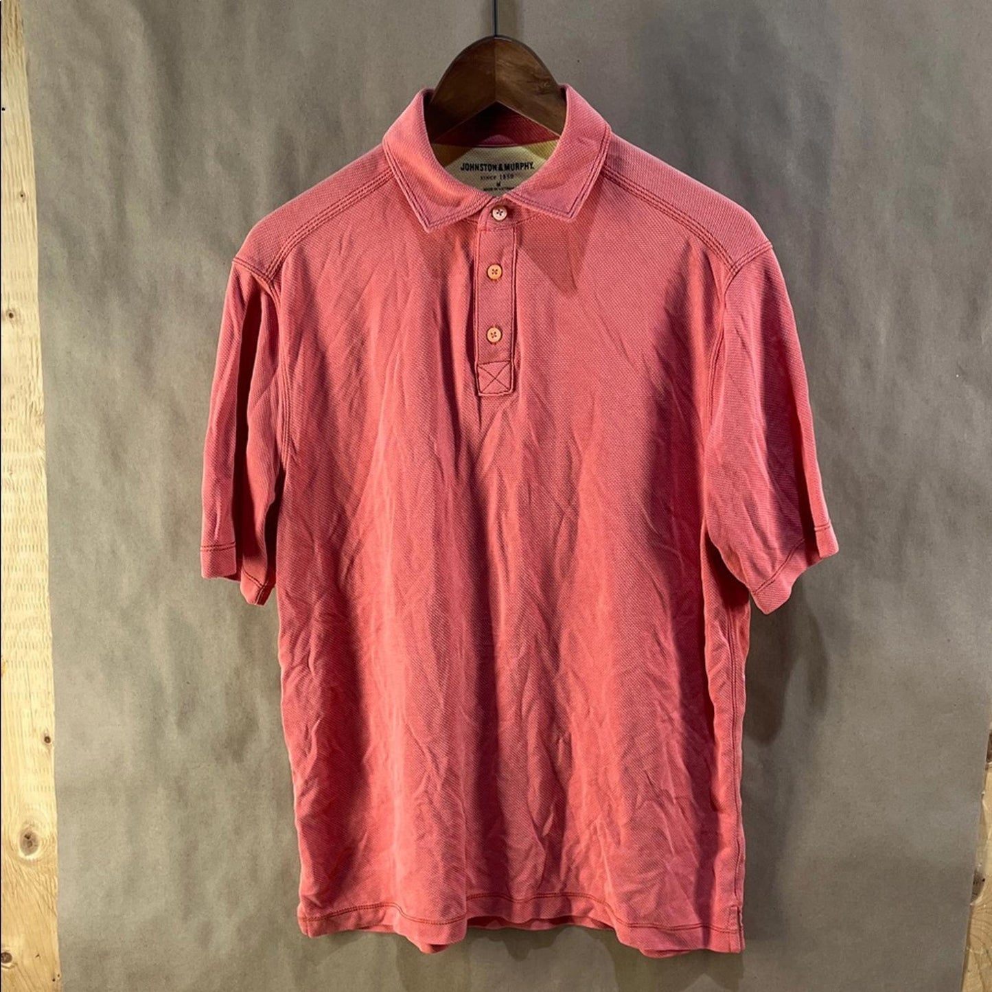 Johnston & Murphy Coral Polo Shirt Size M