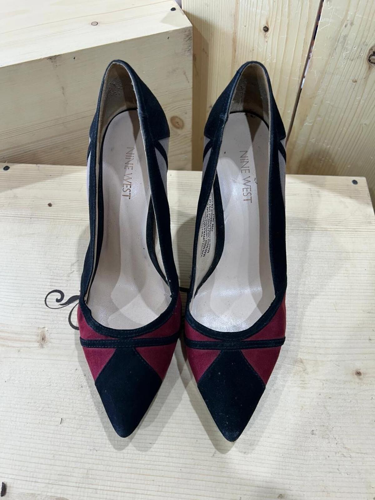 Nine West Black Red Beige Heels Women's 7.5