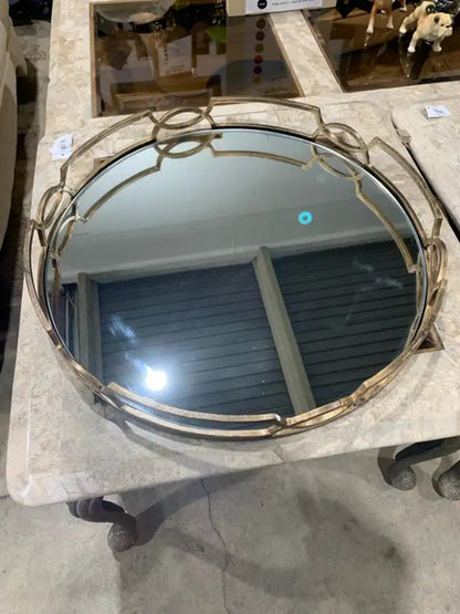 Large Round Mirror Tray
