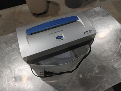 Good Condition Aurora AS502MX Paper Shredder Tested Working Silver/Blue