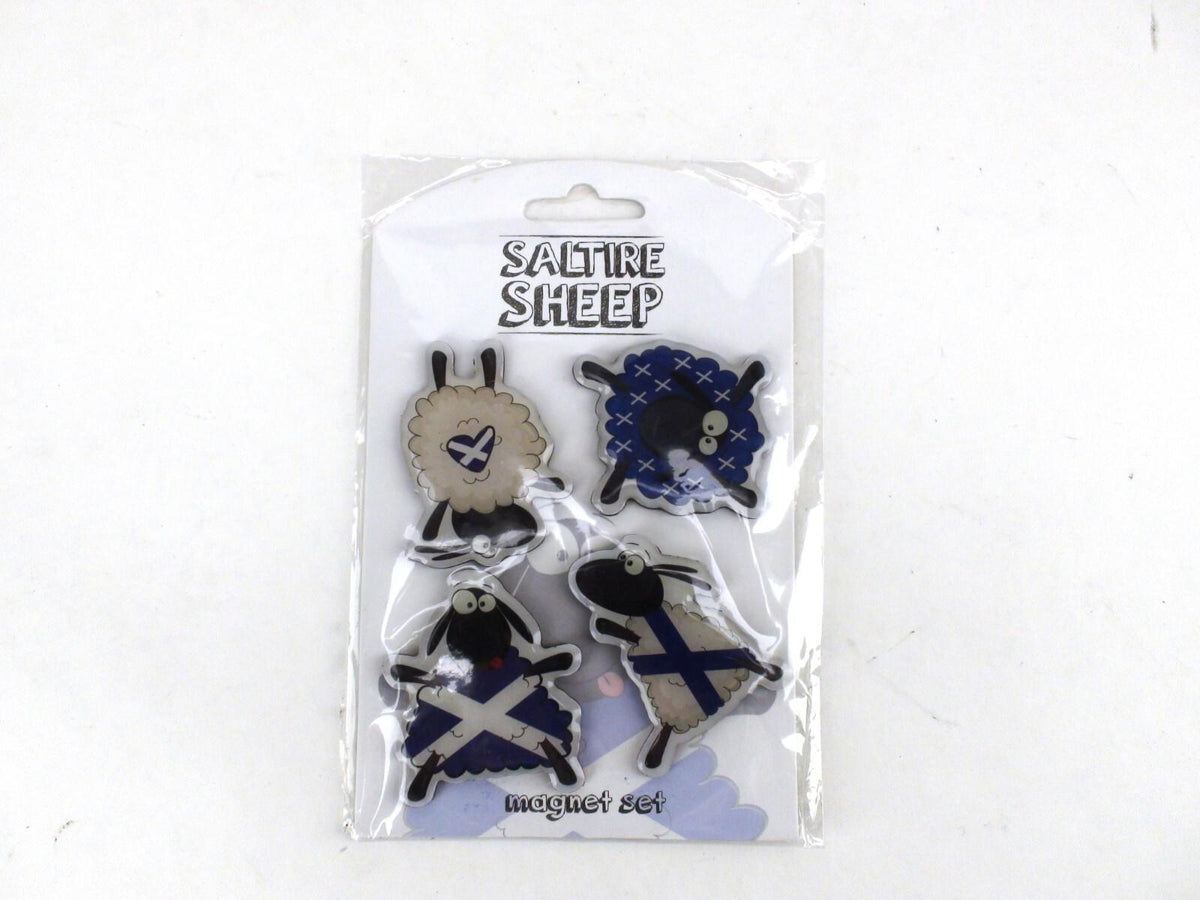 Scottish Saltire Sheep Souvenir Gift Magnet Set Of 4 - New And Sealed