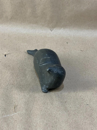 Vintage Inuit Soapstone Carving Handmade Seal Sculpture