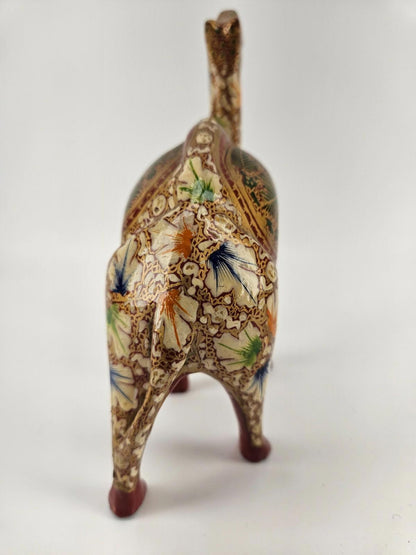 Wooden 6.5" Hand Painted Camel Figurine