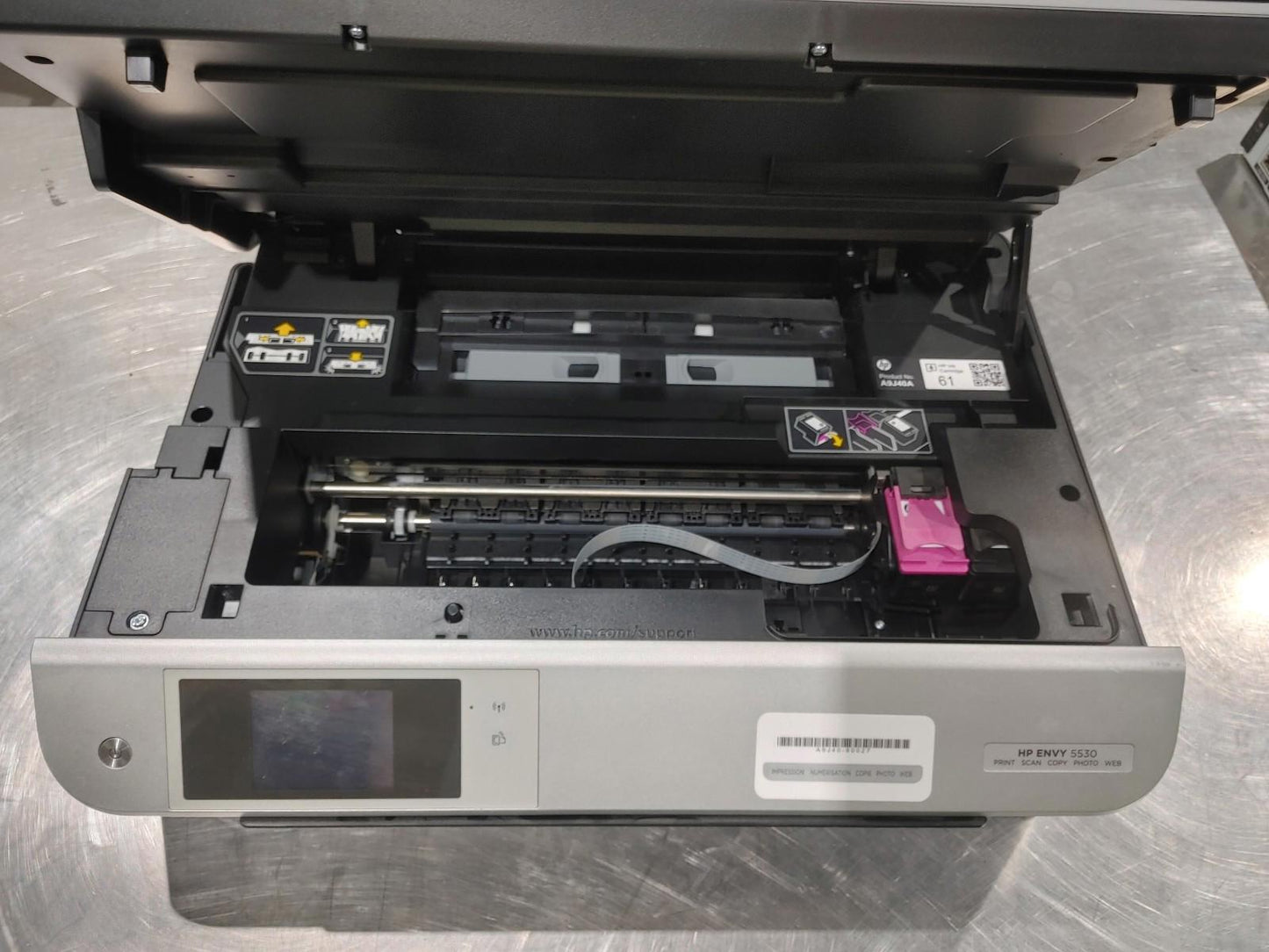 HP ENVY 5530 All-In-One InkJet Printer Silver/Black Power Tested - Fair