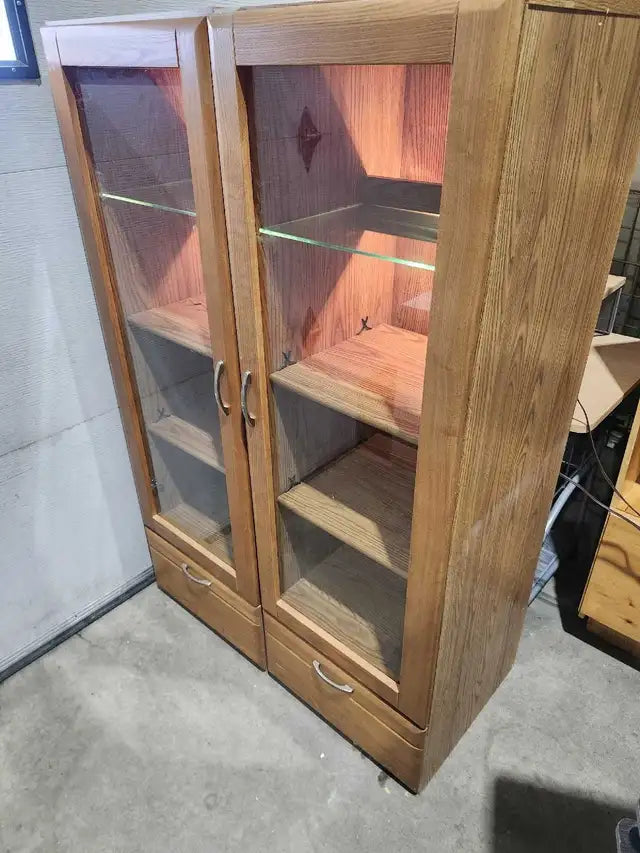 DeFehr Tower lighted Media Cabinet