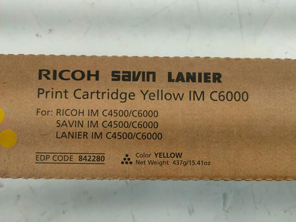 Genuine Ricoh IM C6000 YELLOW Print Cartridge EDP Code 842280.