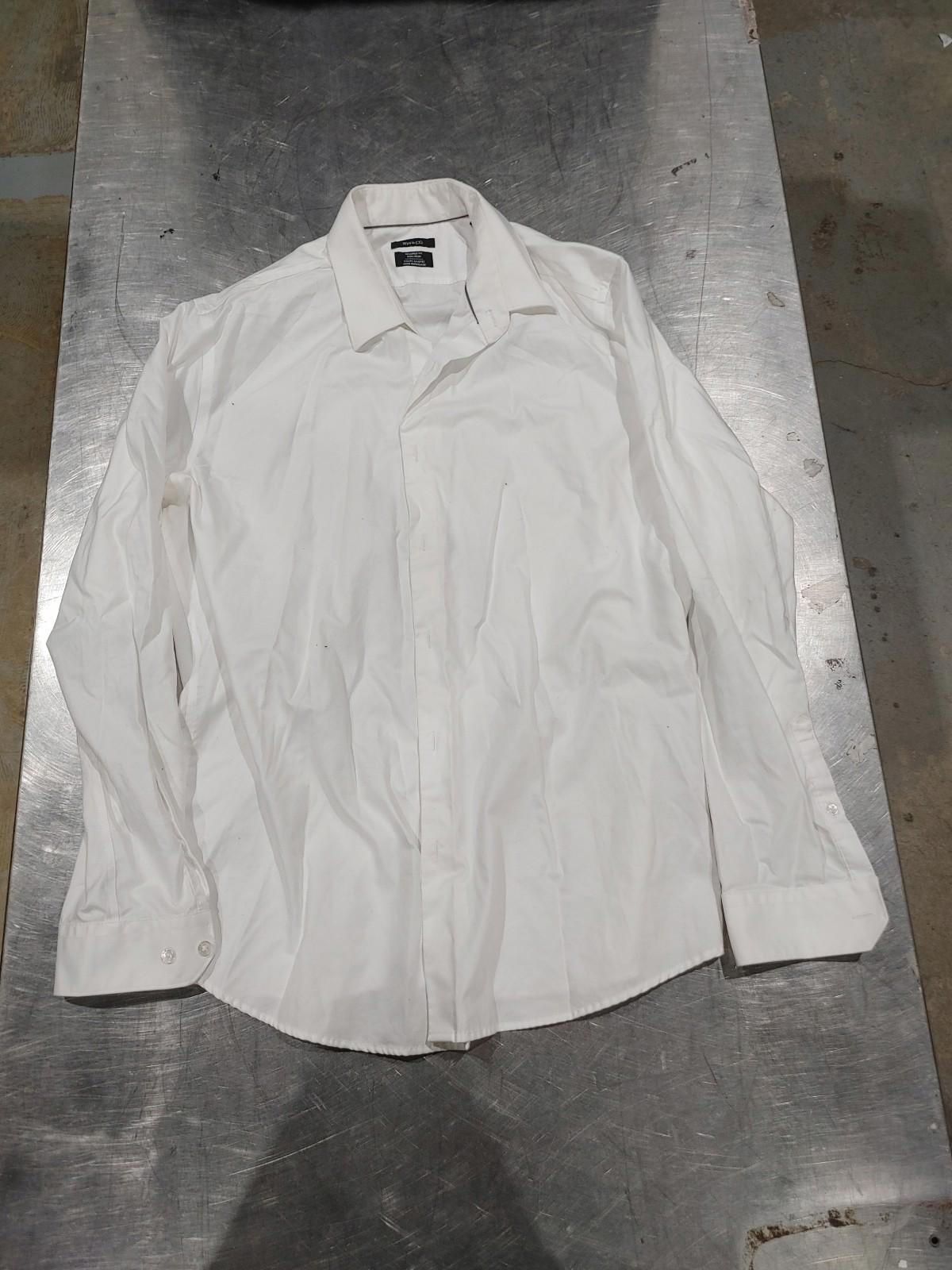 Brand New RW&CO White Button-Down Dress Shirt Size XL Neck 17-17.5 Non-Iron
