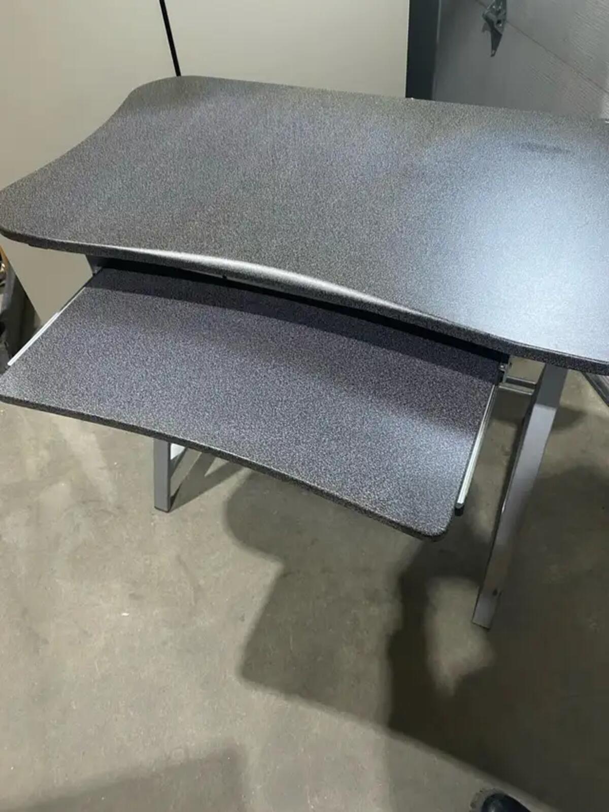 Grey Computer Desk with additional self