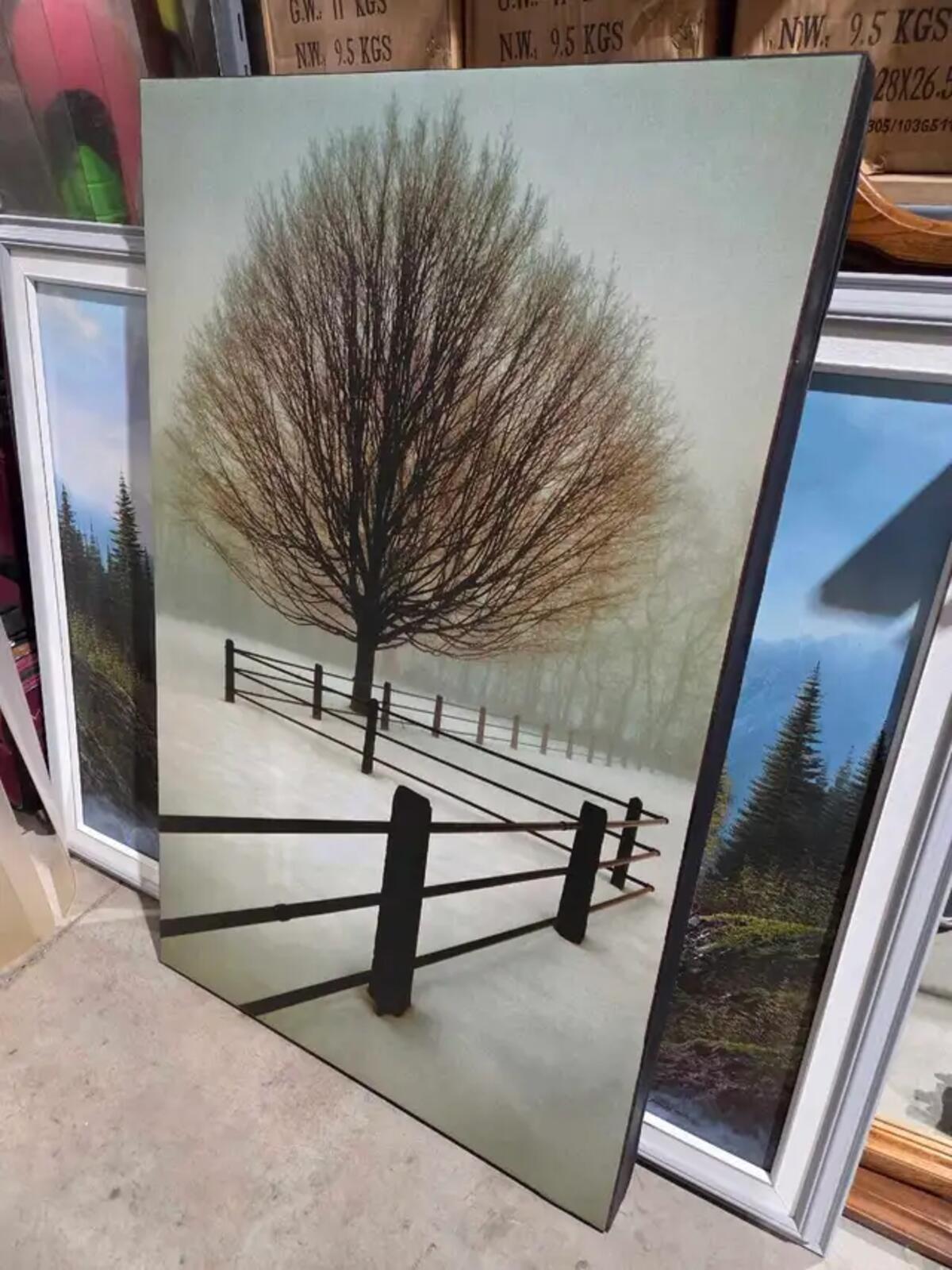 Large "Solitude" Winter Tree Canvas Art