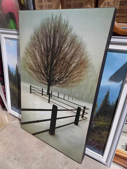 Large "Solitude" Winter Tree Canvas Art