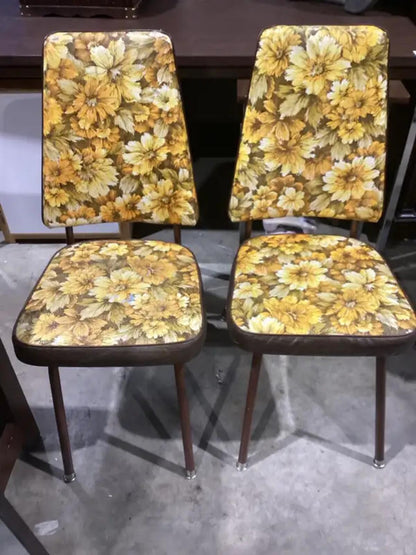 Vintage Floral Dining Chairs - 4 Available