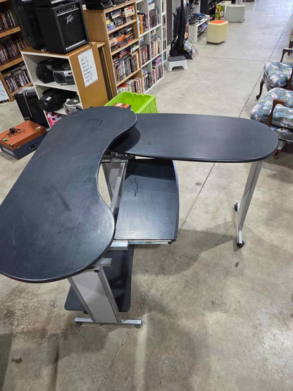 Black L-shaped Folding Computer Desk