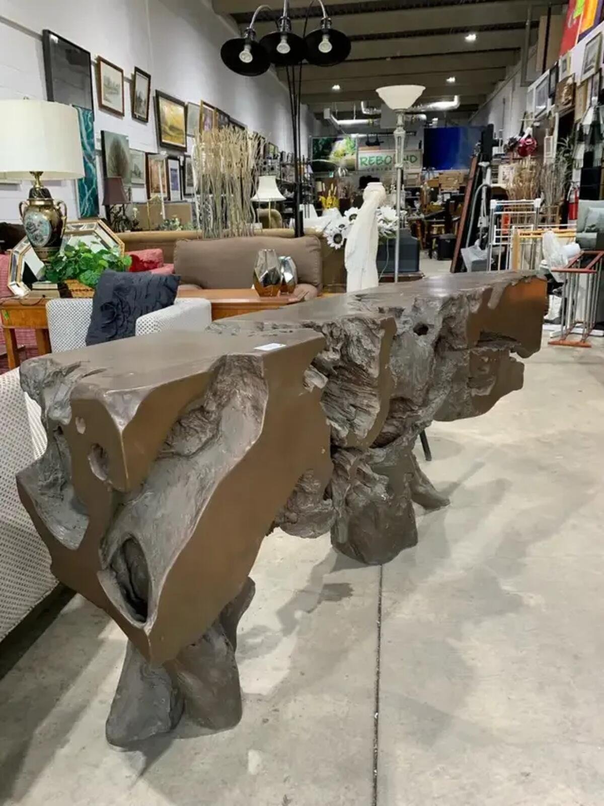 Live Edge Root Console Table