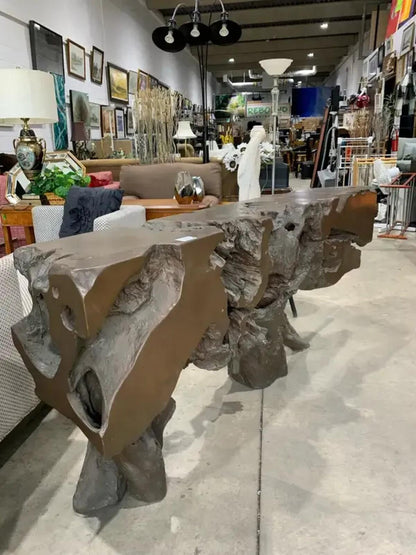 Live Edge Root Console Table