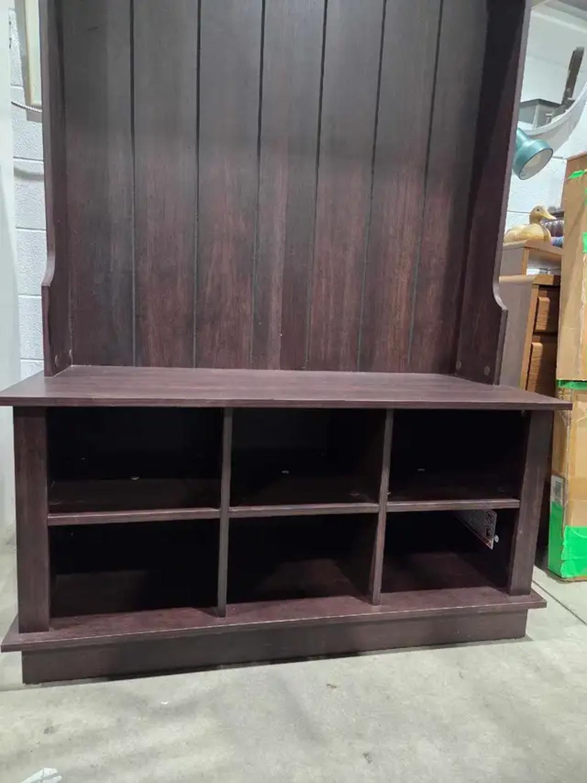 Wooden Entry Hall Tree with Storage