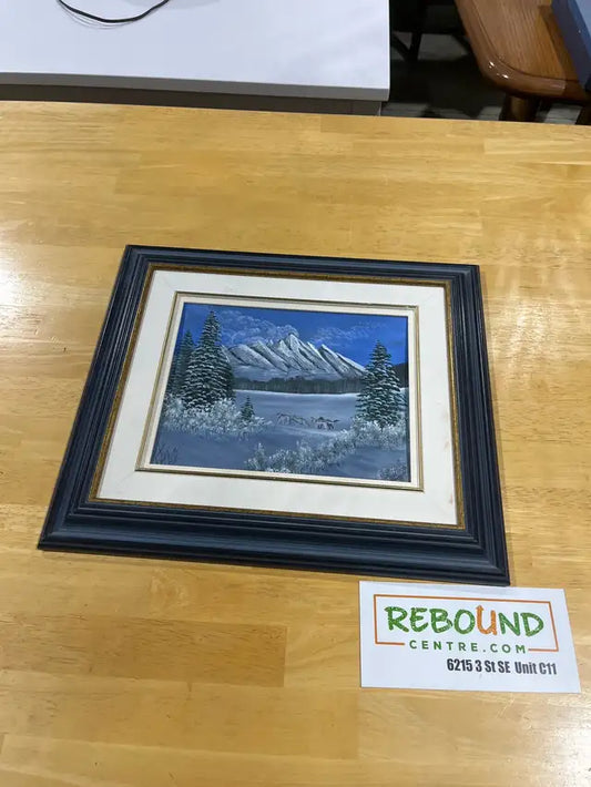 Framed Winter Scene Painting