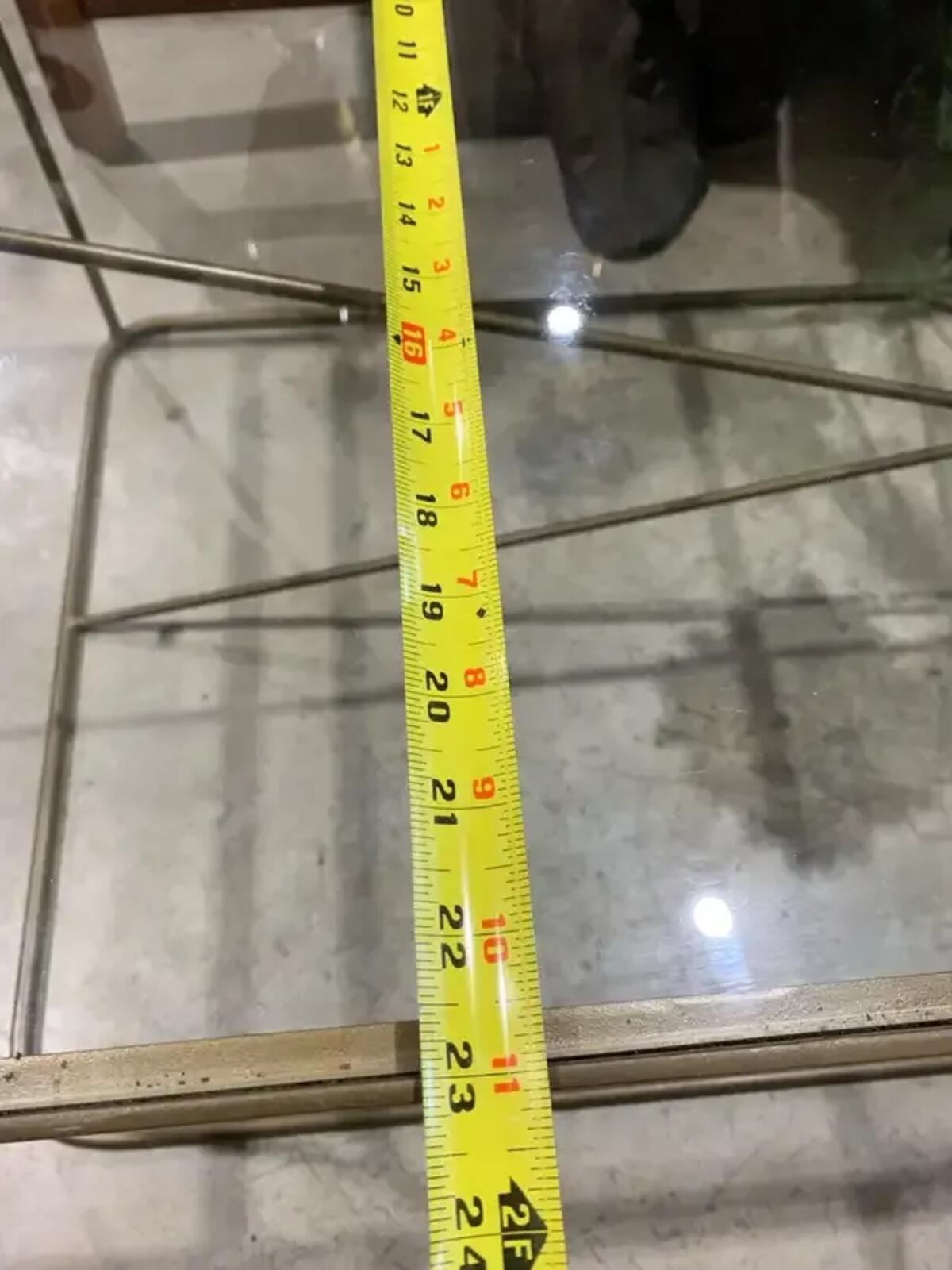 Metal and Glass Coffee Table with gold industrial style