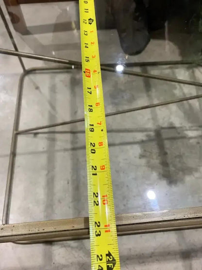 Metal and Glass Coffee Table with gold industrial style