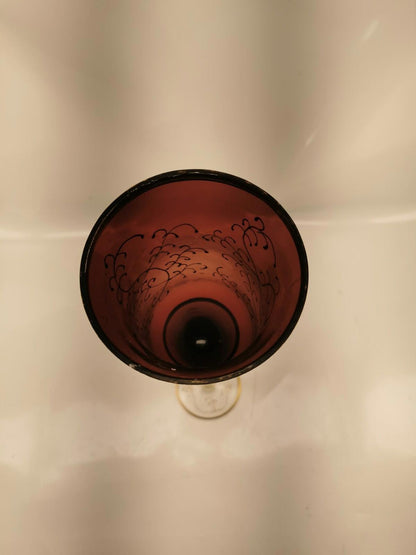 Vintage Red Air Twisted Stem Flared Wine Glass