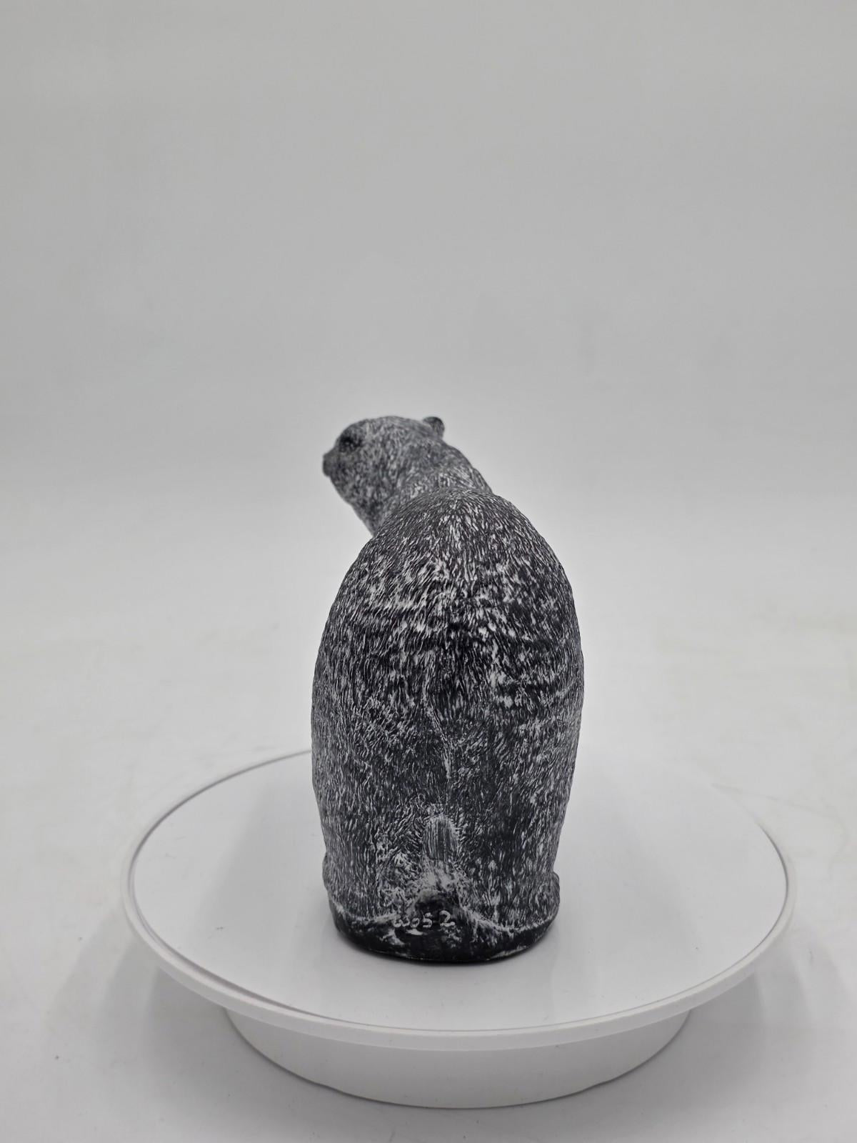 Vintage Large Inuit Eskimo Carving Original Hand Carved Bear Soapstone Canada