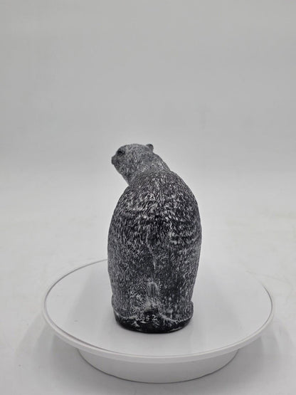Vintage Large Inuit Eskimo Carving Original Hand Carved Bear Soapstone Canada