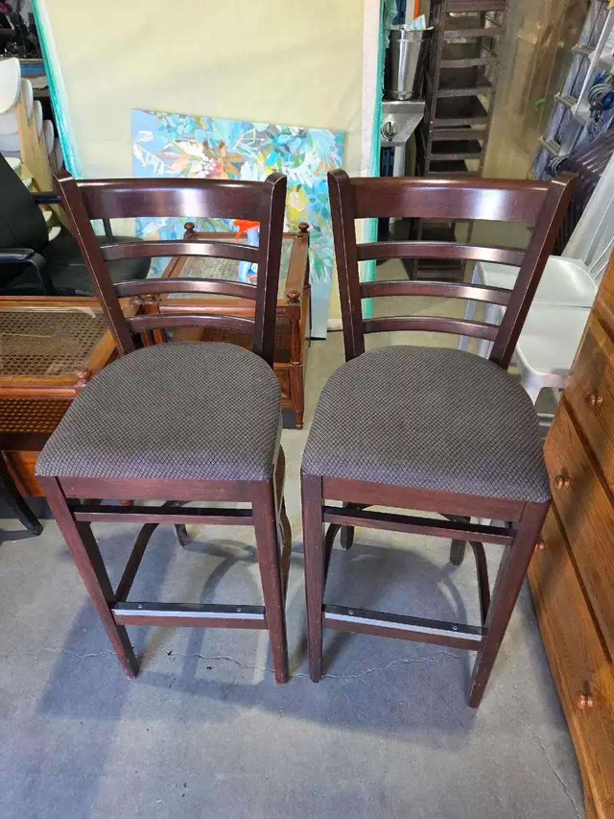 2x Wooden Bar Stools - 30"