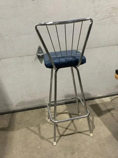 Vintage Chrome Swivel Seat Bar Stool
