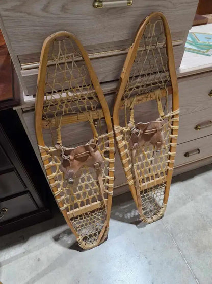 Vintage Handwoven Snowshoes - 38"