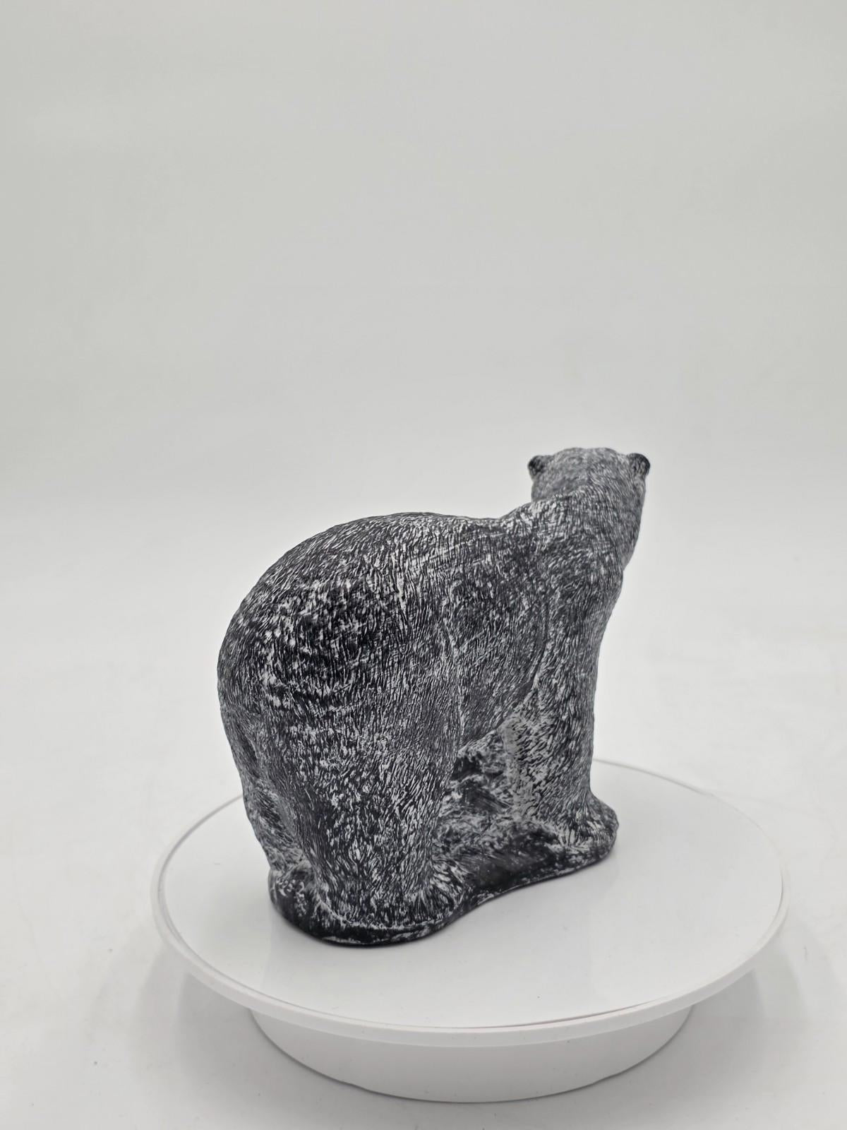 Vintage Large Inuit Eskimo Carving Original Hand Carved Bear Soapstone Canada