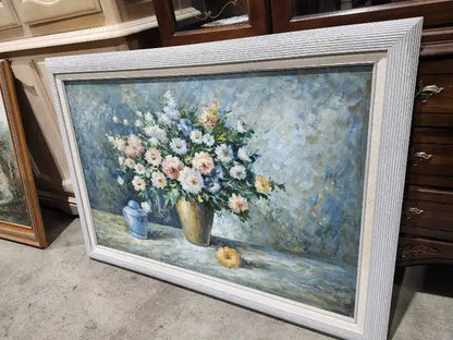 Original Framed Floral Painting - 40x34"