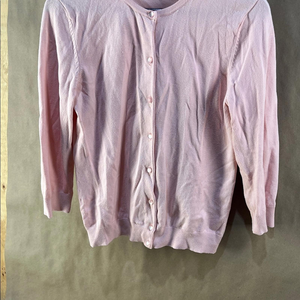 Cable & Gauge Light Pink Knit Cardigan (Size S)