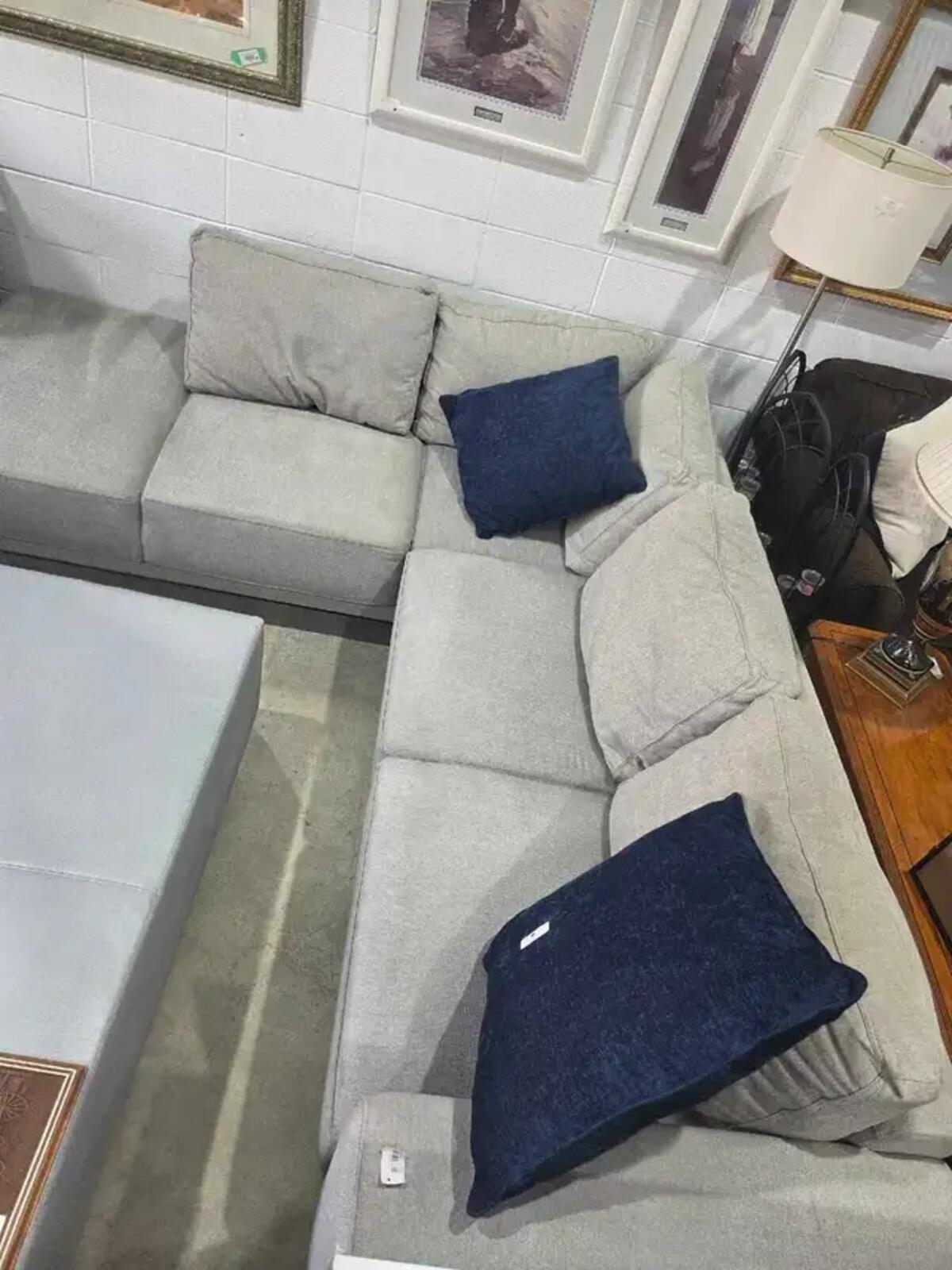 Grey 2-Piece Sectional Sofa