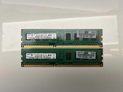 HP OEM 2GB (1GBx2) DDR3 1333 RAM Kit 497156-D88 Samsung M378B52783FH0-CH9 1102