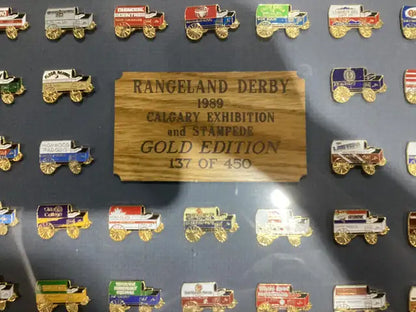 Rangeland Derby 1989 Gold Edition Framed Pin Set