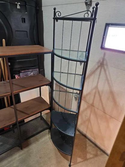Black IKEA RÖNNSKÄR corner shelf unit