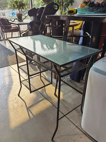 Glass Top Metal Console Table
