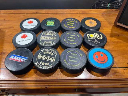 Vintage Hockey Pucks - 12 available