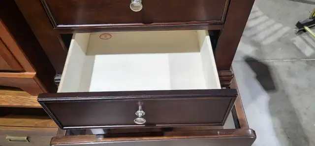 Wooden Two-Drawer Nightstand - Darkwood